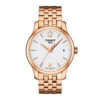 นาฬิกาผู้หญิงหน้าปัดสีขาวคลาสสิก Tissot Tradition T-Classic T063.210.33.037.00สำหรับผู้ชายและผู้หญิง