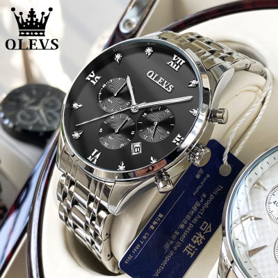 OLEVS Multifunctional นาฬิกาโครโนกราฟสำหรับผู้ชายกันน้ำ2022ขายสแตนเลสสตีลควอตซ์นาฬิกา Casual ปฏิทินจอแสดงผล