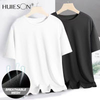 【Huieson】เสื้อยืดออกกำลังกายกีฬาผ้าตาข่ายหน้าร้อนระบายอากาศผู้ชาย,เสื้อยืดเสื้อแขนสั้นผ้าไหมน้ำแข็งแห้งเร็วเสื้อยืดสีทึบคอกลม