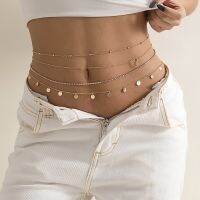 Sexy Stack Wear gold-plated body chain peach heart claw chain rhinestone multi-layer waist chain party gift