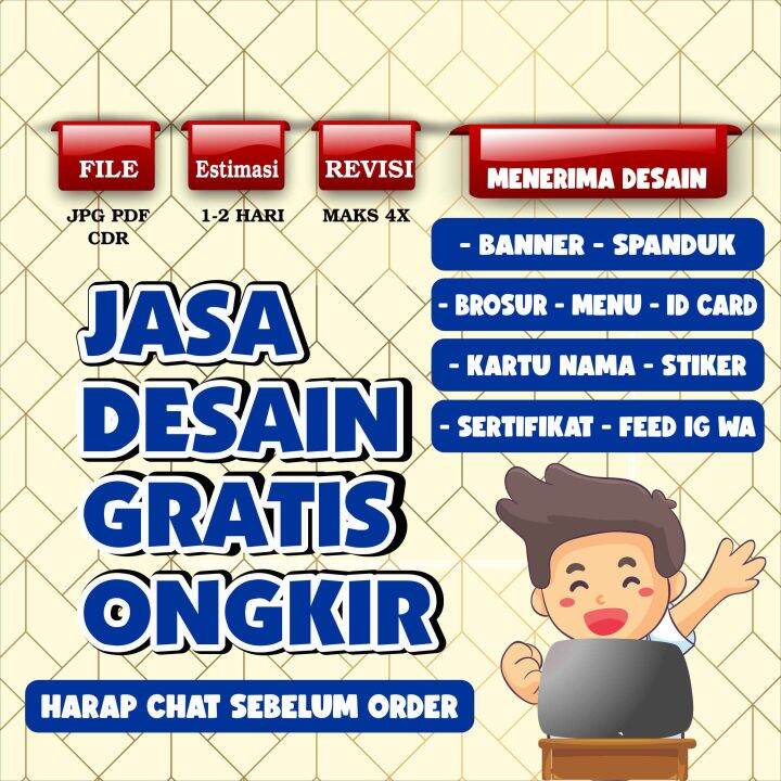 Jasa Desain Spanduk Banner Stiker Logo Poster Feed Ig Wa Kartu Nama Id Card Pin 4469