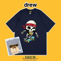 ♗۩○ เสื้อยืดแขนสั้นผ้าฝ้ายพิมพ์ลาย Drew House Justin Bieber ทรงหลวมสําหรับผู้ชาย