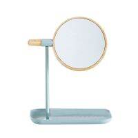 Wooden Desktop Makeup Mirror Magnifying 360° Rotation for Makeup