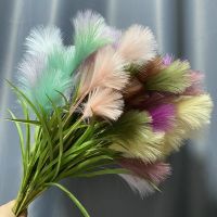 5Fork/1pc Pampas Grass Artificial Bouquet Simulation Flower New Year Holiday Wedding Party Home Decoration Fake Plants Reed Artificial Flowers  Plants