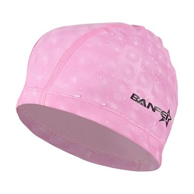 【CW】 and Men Caps Waterfroof Hat Pool Wear Ears Elasticity Durability Bathing