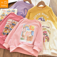 Girls Cartoon Cute Casual Crewneck Sweatshirt Childrens Clothing Girls Autumn Clothes Childrens Pullover Top Spring Autumn Winter All-match Clothing