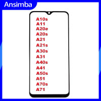 Ansimba กระจกด้านนอกหน้าจอด้านหน้าพร้อมกาวโอก้าสำหรับ Samsung กาแล็คซี่ A10s A11 A20e A20s A21 A21s A30s A31 A40s A11 A41 A51 A70s หน้าจอ LCD แผ่นหน้าจอโทรศัพท์กระจกอะไหล่ซัมซุง Samsung A10s Galaxy Galaxy A20e A21 A21s A71 A30s