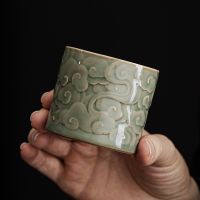 [Free ship] Yushang Xiangyun master single retro Yue kiln celadon tea set personal special kung fu large