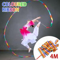 4m Long Rainbow Color Belt Gymnastics Ribbon Dance Dancing Props Performance Ribbon M5C6