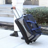 【LZ】﹉ﺴ✠  Grande capacidade Trolley Bag Travel Suitcase Boarding Bag Oxford bagagem impermeável Rolling Bagagem com rodas