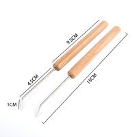 2Pcs 15cm Solid Wood Bending Needle Wooden Knitting Loom Hook DIY Tools Sewing Crochet Fittings