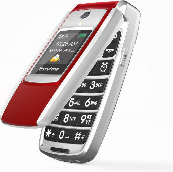 easyfone-t300-4g-unlocked-flip-cell-phone-for-seniors-easy-to-use-big-buttons-clear-sound-1500mah-battery-sos-button-photo-speed-dial-sim-card-amp-flexible-plans-charging-dock-red