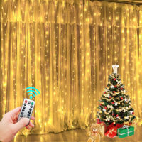 20218 Glint Modes Timing Function Remote Control 3x3M 300LED USB Wire Copper Garland Curtain Fairy Hanging String Lights