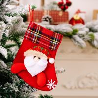 Merry Christmas Socks Christmas Tree Ornaments Sack Xmas Gift Candy Bag Cute Fabrics with Multiple Styles Socks Tights