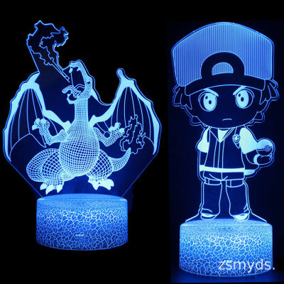 2021Pokemon GO 3d Night Light Toys Anime Pikachu 7 Colors LED Figures Model Table Lamp Cool Stuff Toys for Children Xmas Gift