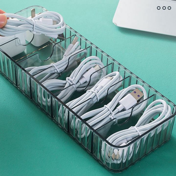 2pcs-desktop-data-cable-separation-storage-box-charging-earphone-cable-power-cord-sorting-and-fixing