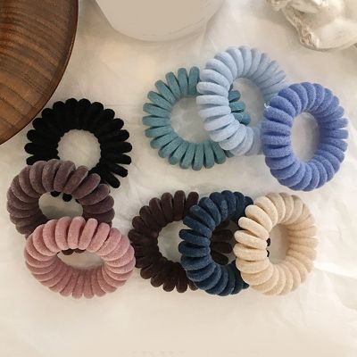 【CC】 New Flocking Elastic Hair Ponytail Headband Wire Scrunchie Rubber Band Rope Accessories