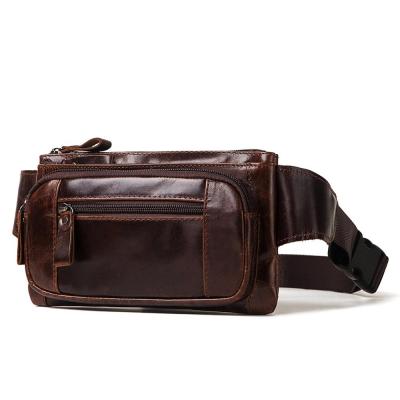 Famous Brand Fashion Men Genuine Leather Waist Packs Organizer Travel Chest Bag Necessity Waist belt Mobile Phone Small Bum Bag