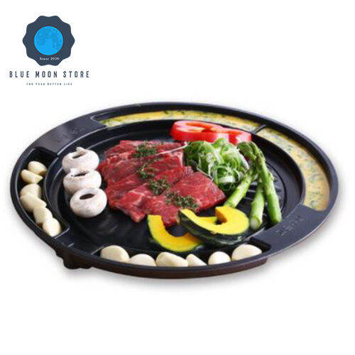 [Queen Sense] Korean BBQ Nonstick Grill Pan 30cm Barbecue Ribs Pork