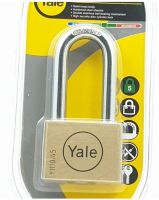 YALE เยล กุญแจลูกปืนคล้องห่วงยาว  รุ่น BD45L ขนาด 45 มม. สีทองเหลือง ระบบดิสก์