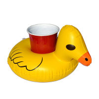 ที่วางแก้วเป่าลม เป็ดเหลือง Inflatable Yellow Duck Cup Holder By Float Me Summer