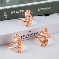 3pcs Ginkgo Leaf Metal Napkin Ring ,Creative Rose Gold Color Napkin Buckle , For Home Dinning Room Ho Table New Decor