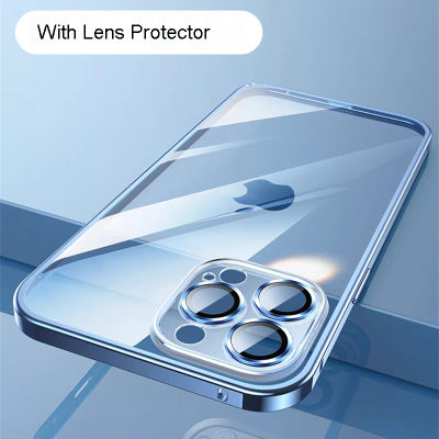 เคสโทรศัพท์ iPhone 15 Plus 15Pro 14 13 12 11 XS Max,เคสซิลิโคนนิ่มปกป้องเลนส์ได้อย่างหรูหรากระจกกล้องถ่ายรูปฝาหลังป้องกันการกระแทกป้องกันการตกเต็มรูปแบบ
