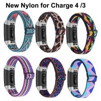 Adjustable Elastic Nylon Bands for Fitbit Charge 4 3 3SE Breathable Loop Fabric Pattern Replacement Strap Wristbands