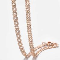 Men Womens Necklace Venitian Link 585 Rose Gold Color 50cm 60cm Chain Necklaces for Women Davieslee Fashion Jewelry Gift LGN453