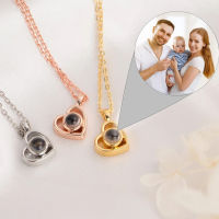 Projection Photo Necklace With Heart in GoldSilverRose Gold, Heart Style Personalized Photo Necklace Custom Girlfriend Choker