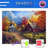 ครอสติสคริสตัล 5d diy diamond painting แบบเม็ด ลาย กระท่อมโรงนา 2 ติดเต็ม เม็ดกลม แถมชุดพื้นฐาน พร้อมส่งพรุ่งนี้ มีประกันเม็ดสีเติมฟรี EnjoyDIY toys