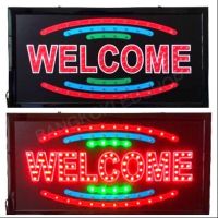 LED Sign “WELCOME” 3ชั้น #ป้ายไฟประดับร้าน #ป้ายไฟLEDสำเร็จรูป #ป้ายLEDประหยัดไฟ ป้ายไฟ AC220V เพิ่มความโดดเด่น สีสัน สวยงาม ขนาด 25x48x2cm