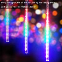ZZOOI Led Outdoor String Lights 8 Tubes Meteor Shower Street Garlands Christmas Tree Decorations New Year Fairy Garden