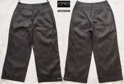 Jones New York Signature กางเกงขากว้างผ้าลินิน-สีดำ Super Black ไซส์ 32