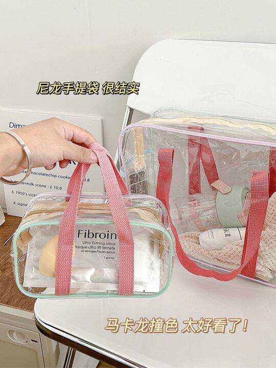 transparent-jelly-bag-pvc-waterproof-makeup-wash-handbag-large-capacity-swimming-beach-rafting-travel-shoulder-bag