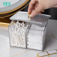 ?【Lowest price】YKS Makeup Storage Organizer ห้องน้ำ Jar ผ้าฝ้าย Swab Storage Square ภาชนะ