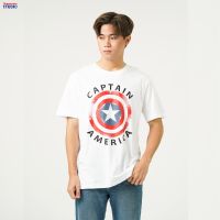 Marvel Men Capn America T-Shirt - เสื้อยืดผู้ชายลายมาร์เวล กัปตันอเมริกา สินค้าลิขสิทธ์แท้100% characters studio