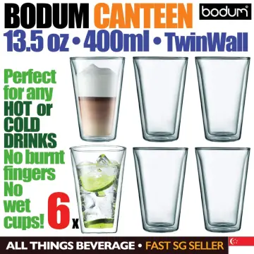 Bodum Canteen 3 oz Double Wall Glass Set of 6