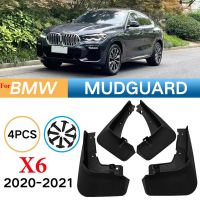 แผ่นบังโคลนแผ่นบังโคลนรถยนต์4ชิ้นสำหรับ BMW X6 2020 2021แผ่นบังโคลนสาดอุปกรณ์เสริมรถยนต์ยางบังโคลน