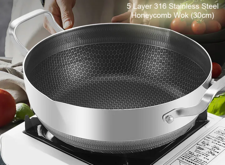 5Layer 316 Stainless Steel NonStick, multipurpose Wok