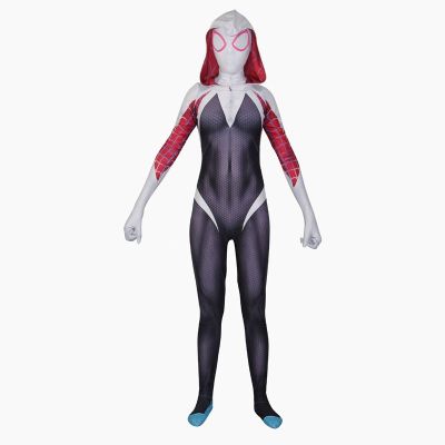 Women Gwen Stacy Cosplay Superhero Suit Jumpsuits