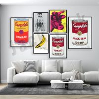 Andy Warhol Pop Art Poster - Banana, Cow, Tomato Soup,And Chili Pot Campbell Soup Series - Black Bean And Beef Campbell Soup - Wall Decor