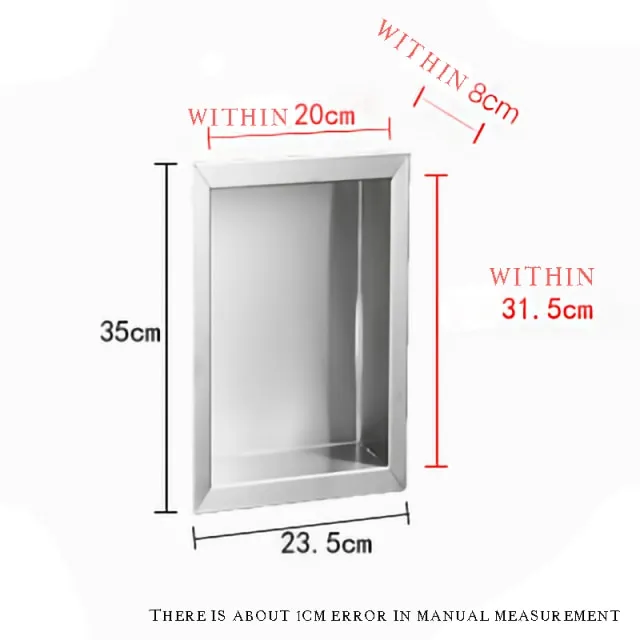Concealed Embedded Wall Niche Shower Room Stainless Steel Brush Nickel
