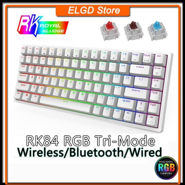 Royal Kludge RK84 RGB Tri-Mode 84Keys Hot-Swappable Mechanical Keyboard ...