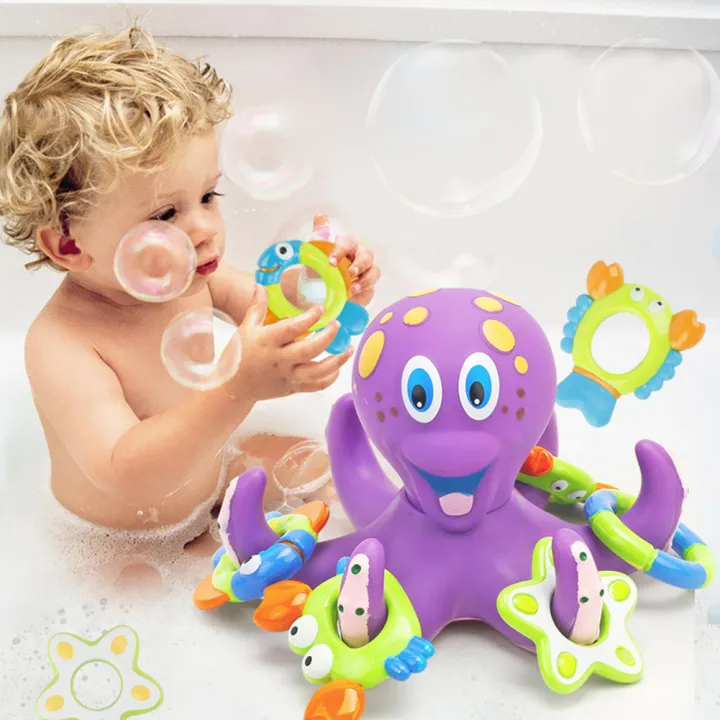 6Pcs Water Floating Cute Cartoon Octopus Toy Bath Beach Bathroom Bathtub  Kids Play Water Games Toy for Children Gift | Lazada PH