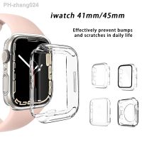 Transparent Case For Apple Watch Series Se 8 7 6543 38MM 42MM 40MM 44MM 45MM Smart IWatch Clear Full Screen Half Protector Cover