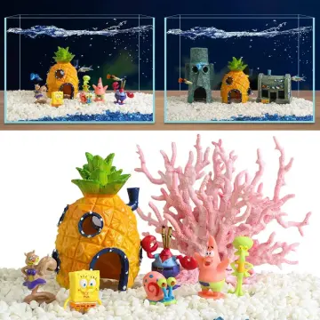 Shop Mini Aquarium Simulation Decoration Spongebob Pineapple House  Squidward Easter Island Fish Tank Cart with great discounts and prices  online - Apr 2024
