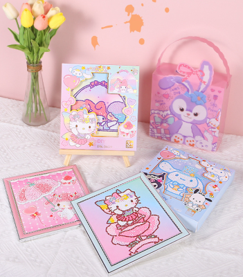 พร้อมส่ง ครอสติชคริสตัล Sanrio DIY ภาพติดเพชรพร้อมกรอบรูป 5D Diamond Painting ศิลปะ ฝึกสมาธิ