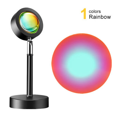 LED Sunset Projection Lamp USB Colorful Night Light for Home Bedroom Rainbow Lamp Atmosphere Light Wall Decoration Lights