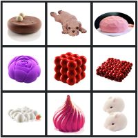 SHENHONG Art Cake Decorating Mold 3D Silicone Molds Baking Tools For Heart Round Cakes Chocolate Brownie Mousse Make Dessert Pan